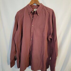 Men's L.L. Bean XL Button Down Shirt Burgundy Long Sleeve